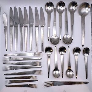 Retroneu Trek Stainless Flatware Set 29 Pc MCM Aubock Style Space Age Vintage